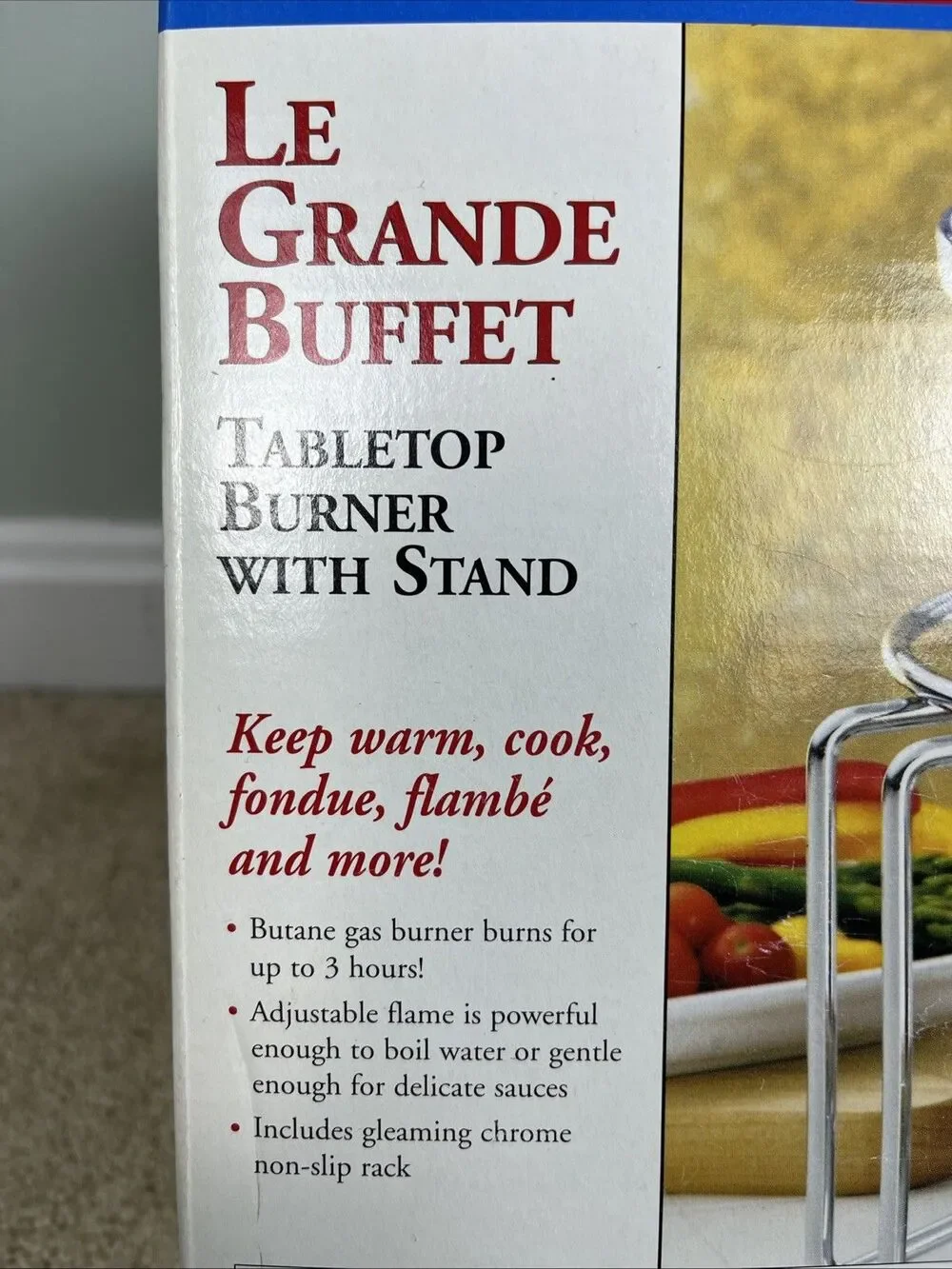 BonJour Le Grande Buffet Tabletop Burner With Stand‎ Accommodates Most Cookware